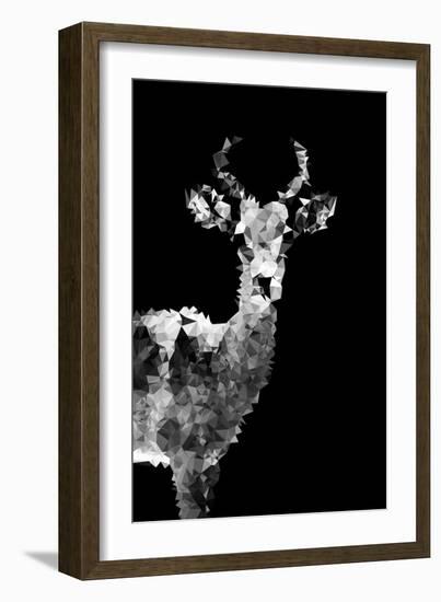 Low Poly Safari Art - Impala Antelope - Black Edition II-Philippe Hugonnard-Framed Art Print