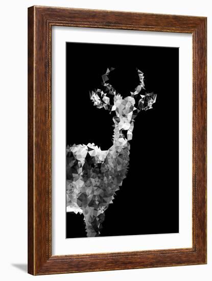 Low Poly Safari Art - Impala Antelope - Black Edition II-Philippe Hugonnard-Framed Art Print