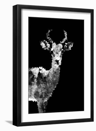 Low Poly Safari Art - Impala Antelope - Black Edition II-Philippe Hugonnard-Framed Art Print