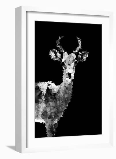 Low Poly Safari Art - Impala Antelope - Black Edition II-Philippe Hugonnard-Framed Art Print