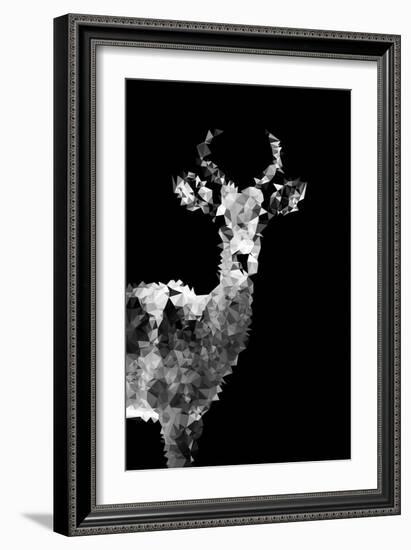 Low Poly Safari Art - Impala Antelope - Black Edition II-Philippe Hugonnard-Framed Art Print