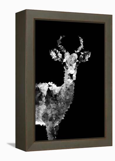 Low Poly Safari Art - Impala Antelope - Black Edition II-Philippe Hugonnard-Framed Stretched Canvas