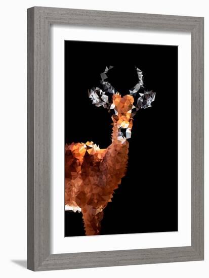 Low Poly Safari Art - Impala Antelope - Black Edition-Philippe Hugonnard-Framed Art Print