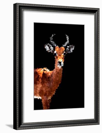 Low Poly Safari Art - Impala Antelope - Black Edition-Philippe Hugonnard-Framed Art Print