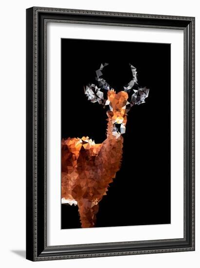 Low Poly Safari Art - Impala Antelope - Black Edition-Philippe Hugonnard-Framed Art Print