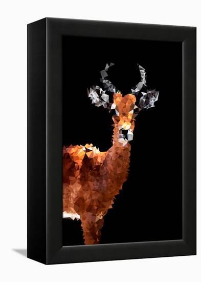 Low Poly Safari Art - Impala Antelope - Black Edition-Philippe Hugonnard-Framed Stretched Canvas