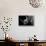 Low Poly Safari Art - Rhino - Black Edition II-Philippe Hugonnard-Framed Stretched Canvas displayed on a wall