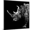 Low Poly Safari Art - Rhino - Black Edition-Philippe Hugonnard-Mounted Art Print