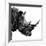 Low Poly Safari Art - Rhino - White Edition II-Philippe Hugonnard-Framed Art Print