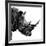 Low Poly Safari Art - Rhino - White Edition II-Philippe Hugonnard-Framed Art Print