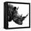 Low Poly Safari Art - Rhino - White Edition II-Philippe Hugonnard-Framed Stretched Canvas