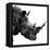Low Poly Safari Art - Rhino - White Edition II-Philippe Hugonnard-Framed Stretched Canvas