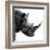 Low Poly Safari Art - Rhino - White Edition II-Philippe Hugonnard-Framed Art Print