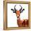 Low Poly Safari Art - The Antelope - White Edition-Philippe Hugonnard-Framed Stretched Canvas
