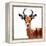 Low Poly Safari Art - The Antelope - White Edition-Philippe Hugonnard-Framed Stretched Canvas