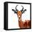 Low Poly Safari Art - The Antelope - White Edition-Philippe Hugonnard-Framed Stretched Canvas