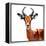 Low Poly Safari Art - The Antelope - White Edition-Philippe Hugonnard-Framed Stretched Canvas