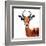 Low Poly Safari Art - The Antelope - White Edition-Philippe Hugonnard-Framed Art Print