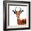 Low Poly Safari Art - The Antelope - White Edition-Philippe Hugonnard-Framed Art Print