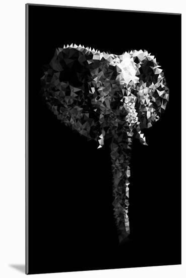 Low Poly Safari Art - The Elephant - Black Edition-Philippe Hugonnard-Mounted Premium Giclee Print