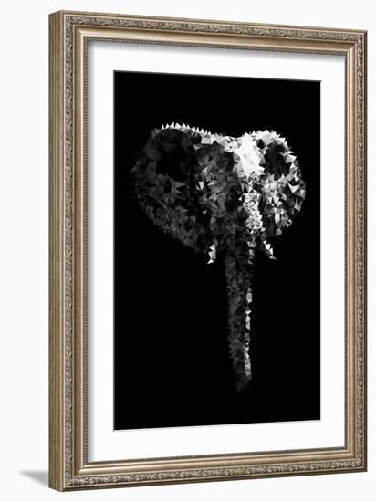 Low Poly Safari Art - The Elephant - Black Edition-Philippe Hugonnard-Framed Art Print