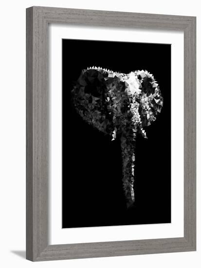 Low Poly Safari Art - The Elephant - Black Edition-Philippe Hugonnard-Framed Art Print