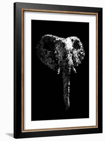 Low Poly Safari Art - The Elephant - Black Edition-Philippe Hugonnard-Framed Art Print