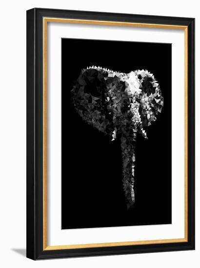 Low Poly Safari Art - The Elephant - Black Edition-Philippe Hugonnard-Framed Art Print