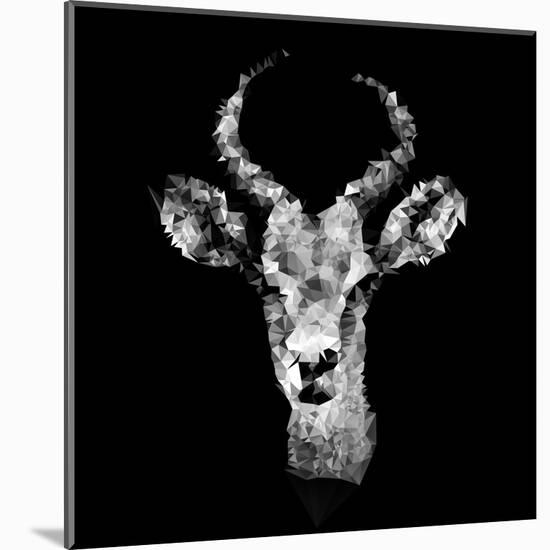 Low Poly Safari Art - The Look of Antelope - Black Edition II-Philippe Hugonnard-Mounted Art Print