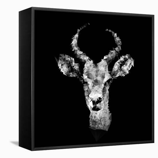 Low Poly Safari Art - The Look of Antelope - Black Edition II-Philippe Hugonnard-Framed Stretched Canvas