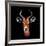 Low Poly Safari Art - The Look of Antelope - Black Edition-Philippe Hugonnard-Framed Premium Giclee Print