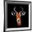 Low Poly Safari Art - The Look of Antelope - Black Edition-Philippe Hugonnard-Framed Art Print