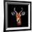 Low Poly Safari Art - The Look of Antelope - Black Edition-Philippe Hugonnard-Framed Art Print