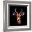 Low Poly Safari Art - The Look of Antelope - Black Edition-Philippe Hugonnard-Framed Art Print