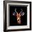 Low Poly Safari Art - The Look of Antelope - Black Edition-Philippe Hugonnard-Framed Art Print