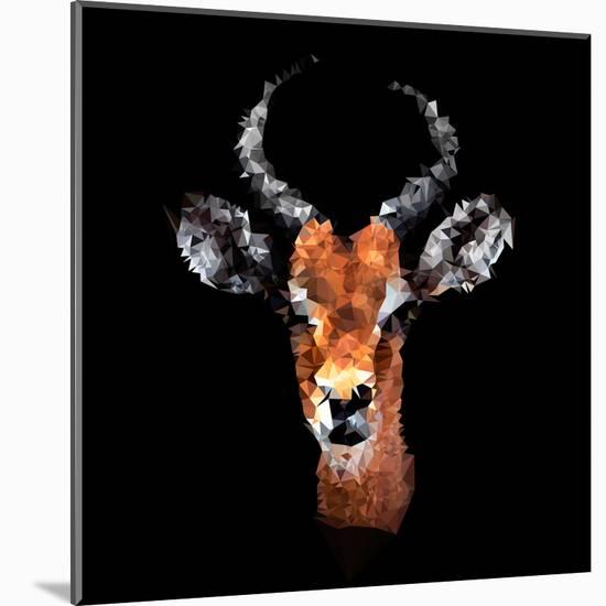 Low Poly Safari Art - The Look of Antelope - Black Edition-Philippe Hugonnard-Mounted Art Print