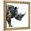 Low Poly Safari Art - The Rhino - White Edition-Philippe Hugonnard-Framed Stretched Canvas