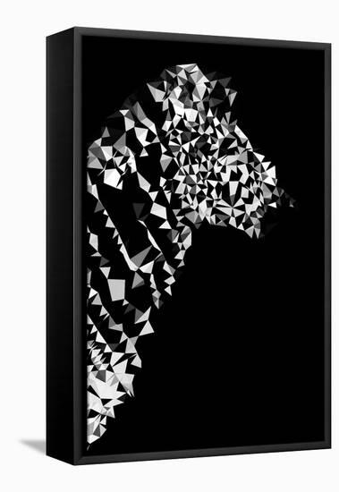 Low Poly Safari Art - Zebra Profile - Black Edition II-Philippe Hugonnard-Framed Stretched Canvas