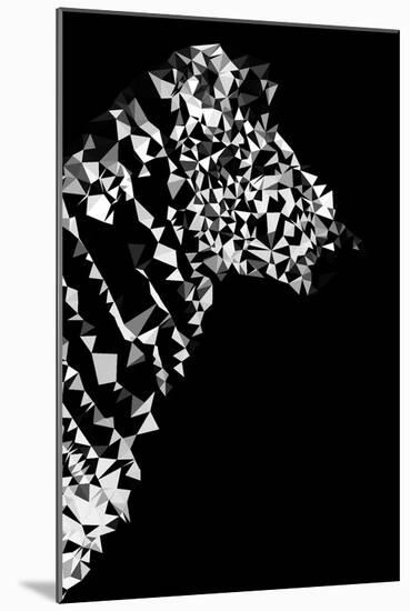 Low Poly Safari Art - Zebra Profile - Black Edition II-Philippe Hugonnard-Mounted Premium Giclee Print