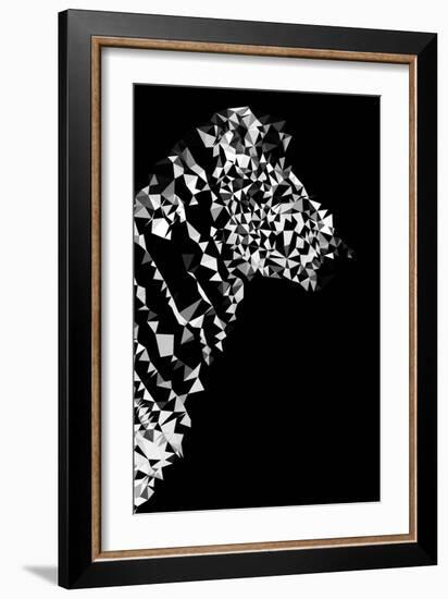 Low Poly Safari Art - Zebra Profile - Black Edition II-Philippe Hugonnard-Framed Art Print