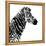 Low Poly Safari Art - Zebra Profile - White edition II-Philippe Hugonnard-Framed Stretched Canvas