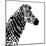 Low Poly Safari Art - Zebra Profile - White edition II-Philippe Hugonnard-Mounted Art Print
