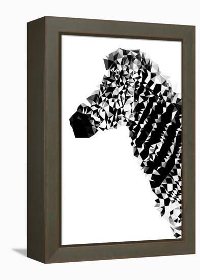 Low Poly Safari Art - Zebra Profile - White edition-Philippe Hugonnard-Framed Stretched Canvas