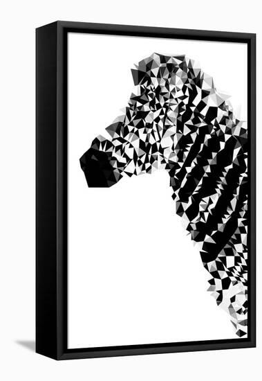 Low Poly Safari Art - Zebra Profile - White edition-Philippe Hugonnard-Framed Stretched Canvas