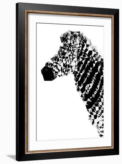 Low Poly Safari Art - Zebra Profile - White edition-Philippe Hugonnard-Framed Art Print