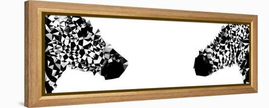 Low Poly Safari Art - Zebras - White Edition II-Philippe Hugonnard-Framed Stretched Canvas