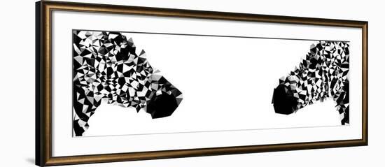 Low Poly Safari Art - Zebras - White Edition II-Philippe Hugonnard-Framed Art Print