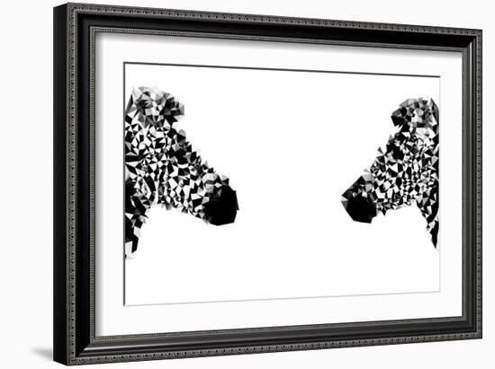 Low Poly Safari Art - Zebras - White Edition-Philippe Hugonnard-Framed Art Print