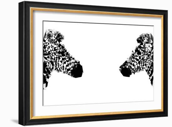 Low Poly Safari Art - Zebras - White Edition-Philippe Hugonnard-Framed Art Print