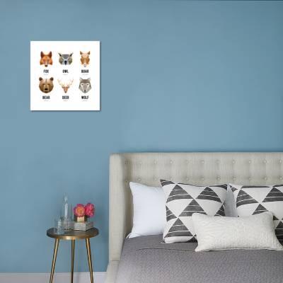 Download Low Polygon Animal Logos Triangular Geometric Set Bear Deer Fox Boar And Wolf Vector Illustra Art Print Mssa Art Com
